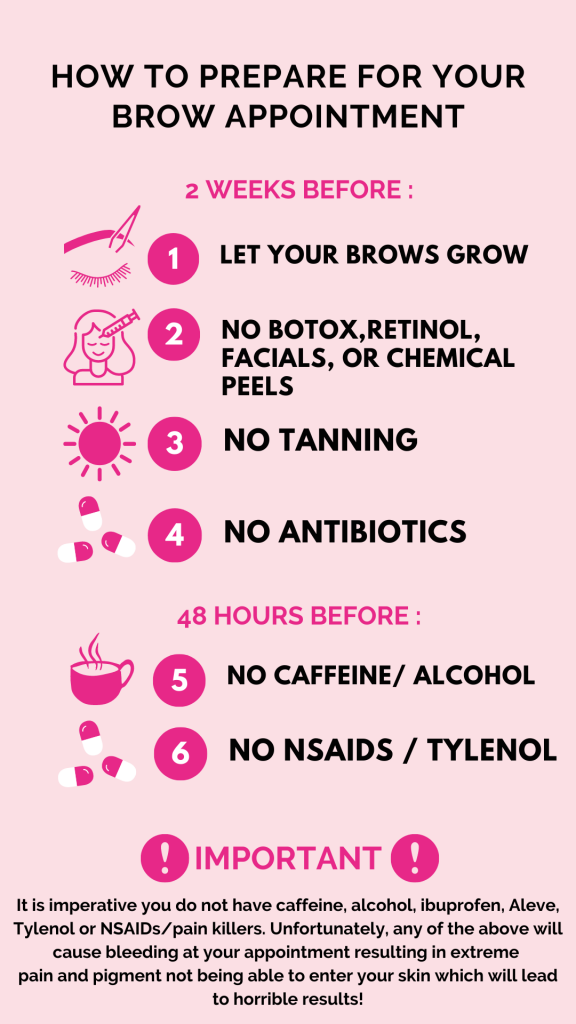 how to prepare for microblading appoinment